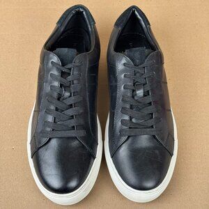 Nordstrom Simon Leather Sneakers Men’s US 11M Low Top Lace-Up Black – Like New